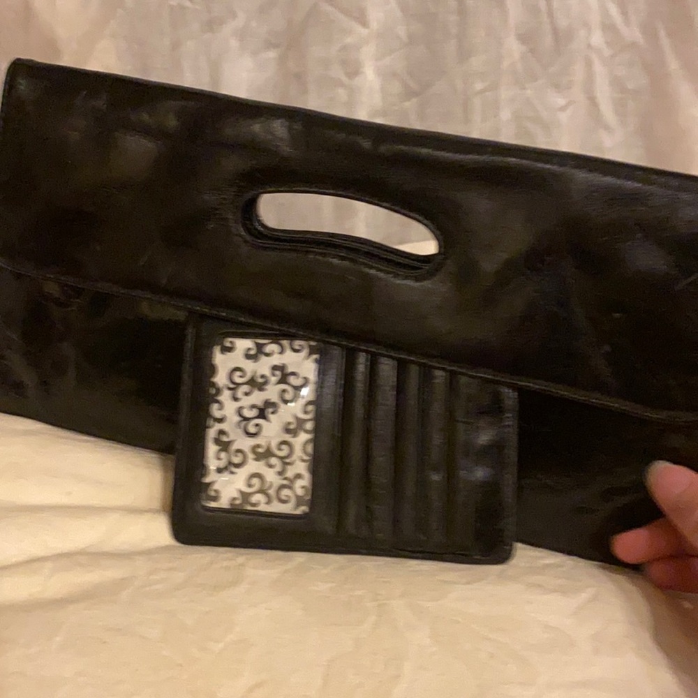 Hobo black clutch with card holder